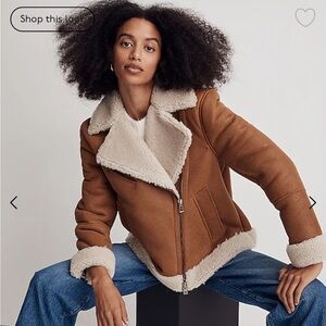 Madewell Oversized Shearling Motorcycle Jacket